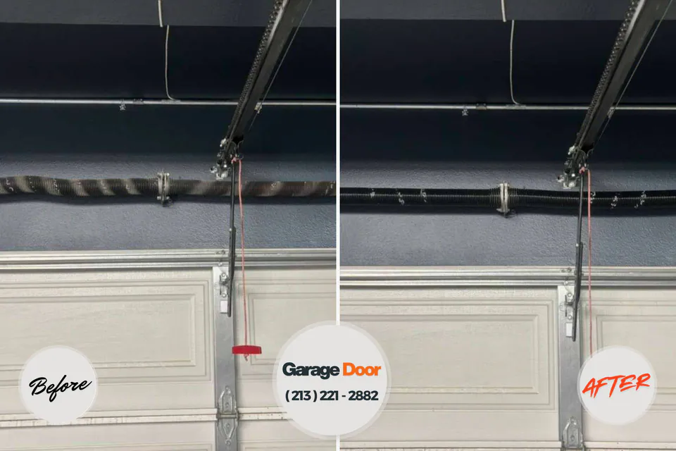 Before and after: garage door repair New Albany, MS